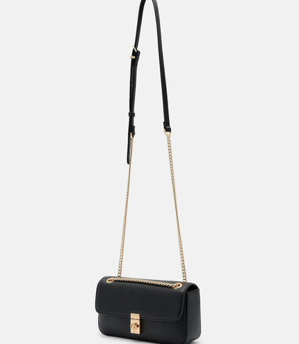 Farida Leather Mini Shoulder Bag - Black