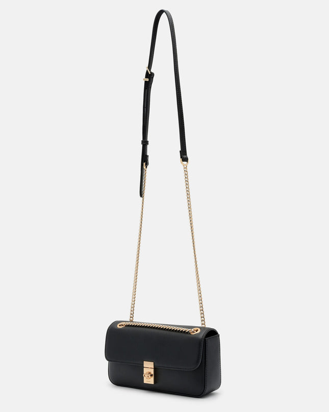 Farida Leather Mini Shoulder Bag - Black