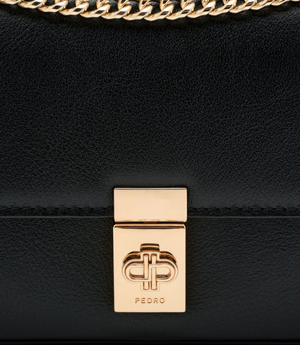Farida Leather Mini Shoulder Bag - Black