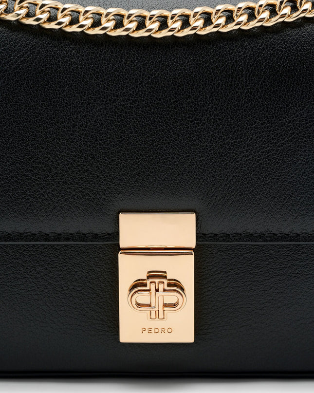 Farida Leather Mini Shoulder Bag - Black