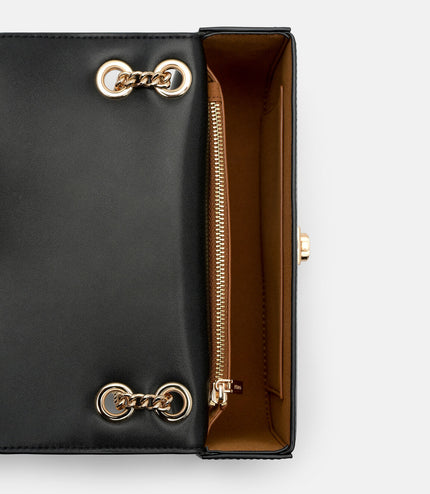 Farida Leather Mini Shoulder Bag - Black