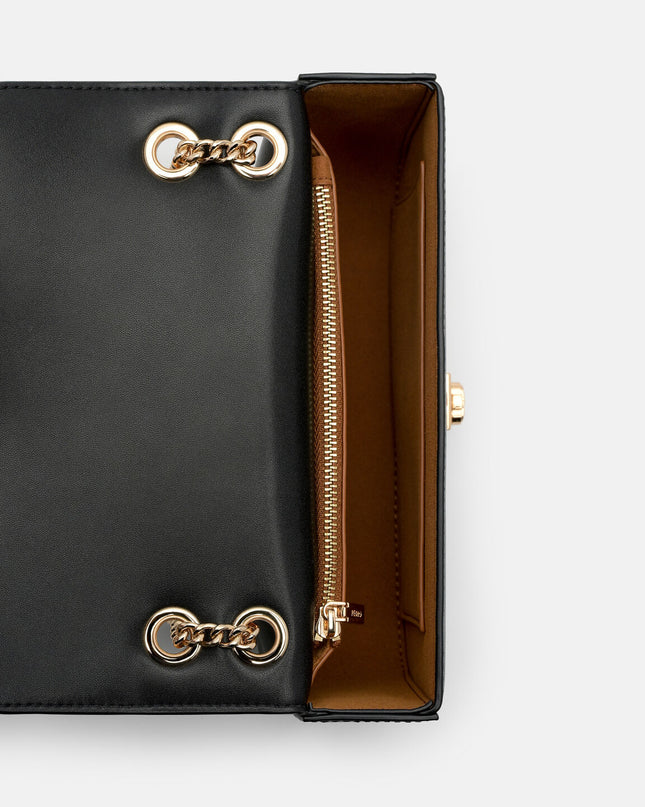 Farida Leather Mini Shoulder Bag - Black
