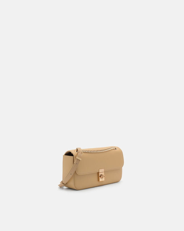Farida Leather Mini Shoulder Bag - Nude