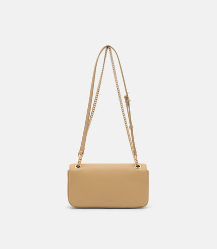 Farida Leather Mini Shoulder Bag - Nude