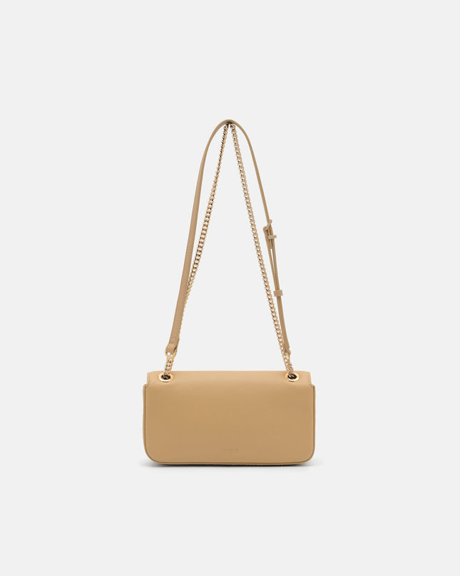 Farida Leather Mini Shoulder Bag - Nude