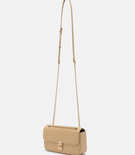 Farida Leather Mini Shoulder Bag - Nude