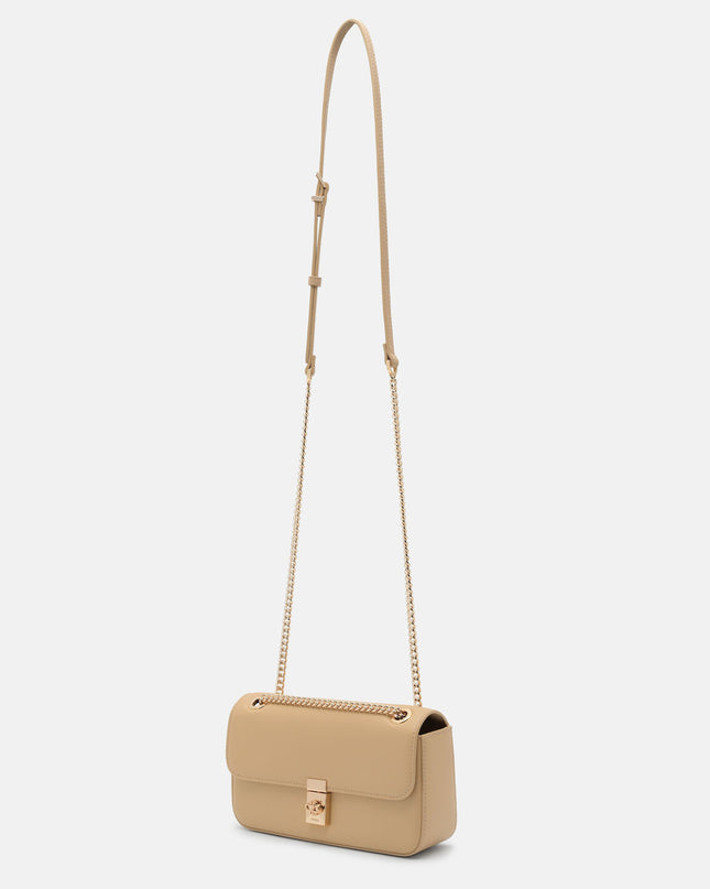 Farida Leather Mini Shoulder Bag - Nude