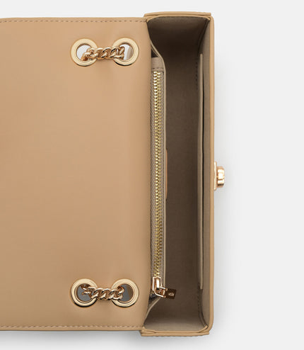 Farida Leather Mini Shoulder Bag - Nude
