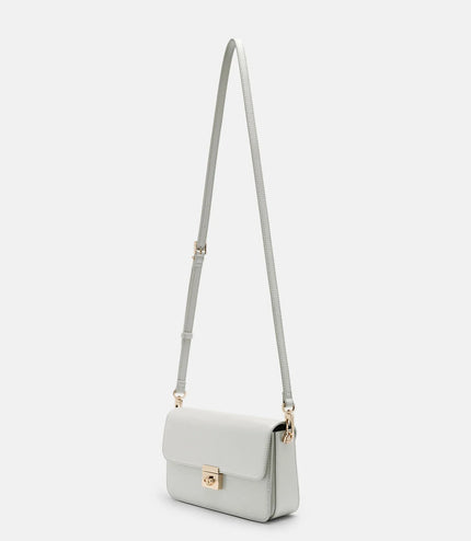 Cameo Leather Shoulder Bag - Silver