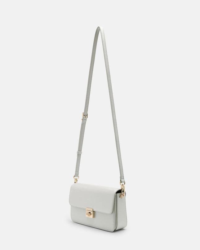 Cameo Leather Shoulder Bag - Silver