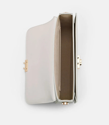 Cameo Leather Shoulder Bag - Silver
