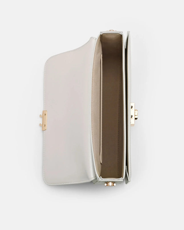 Cameo Leather Shoulder Bag - Silver