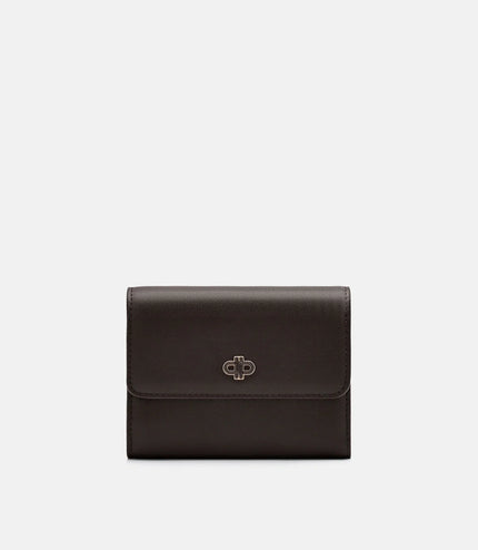 Leather Tri-Fold Wallet - Dark Brown