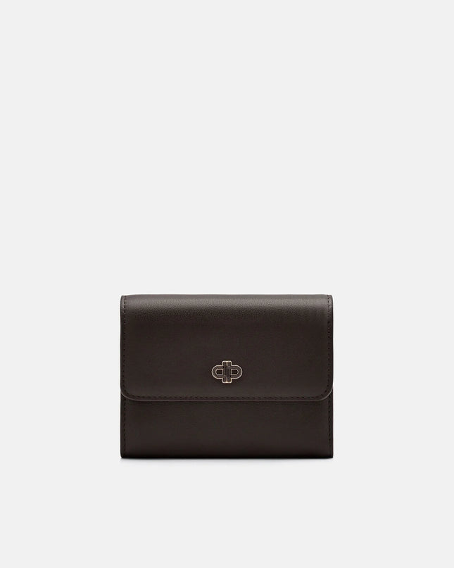 Leather Tri-Fold Wallet - Dark Brown
