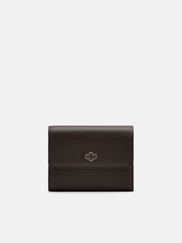 Leather Tri-Fold Wallet - Dark Brown
