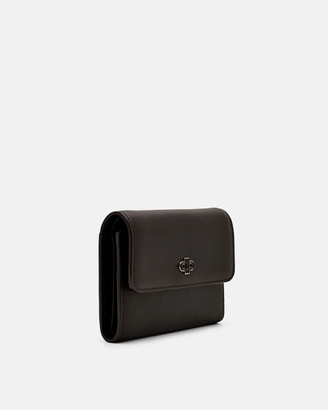 Leather Tri-Fold Wallet - Dark Brown