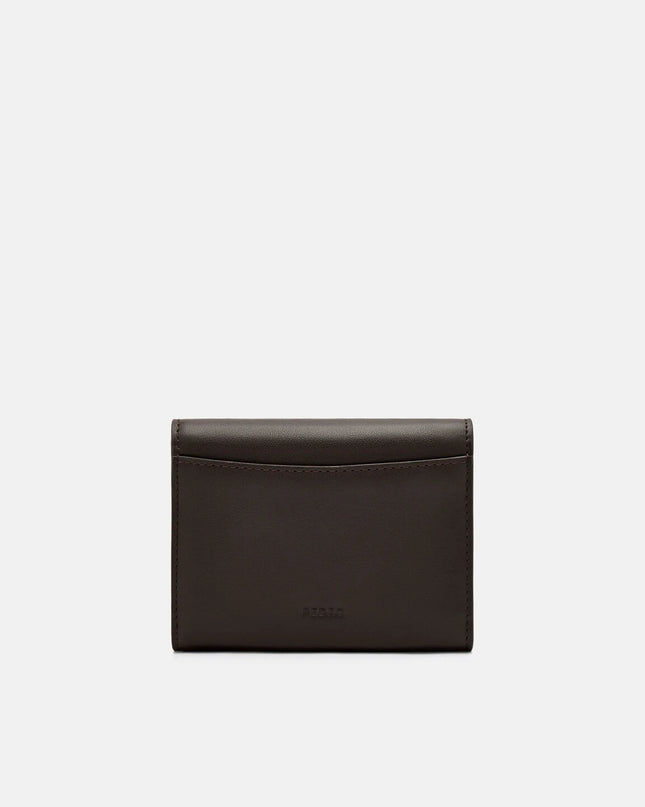 Leather Tri-Fold Wallet - Dark Brown