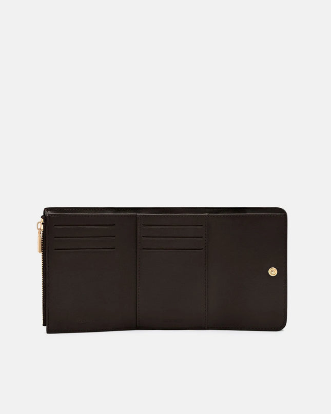 Leather Tri-Fold Wallet - Dark Brown