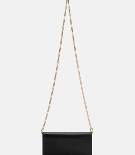 Leather Icon Bi-Fold Long Wallet - Black