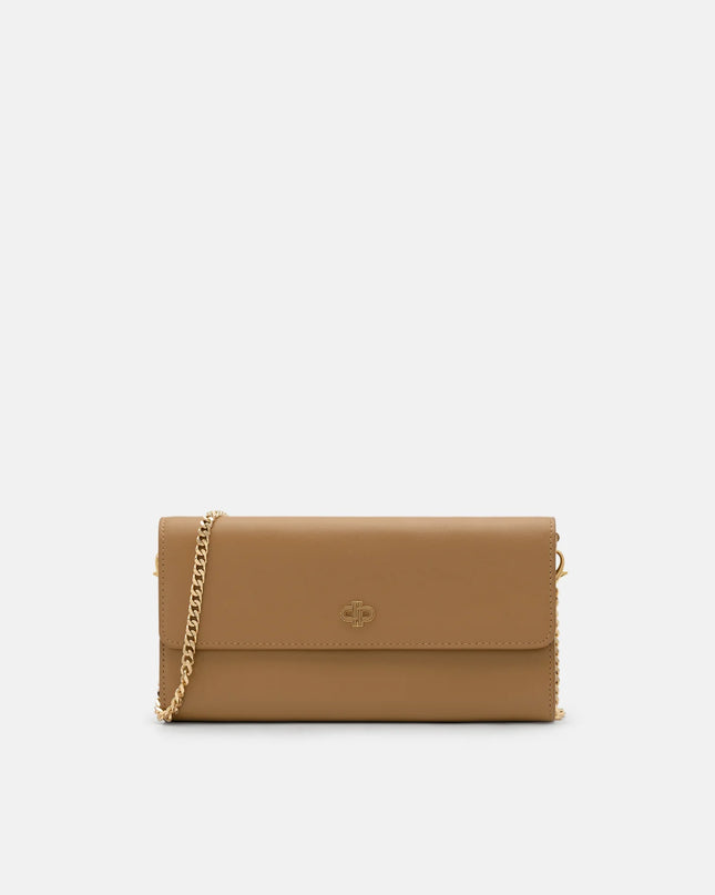 Leather Icon Bi-Fold Long Wallet - Camel