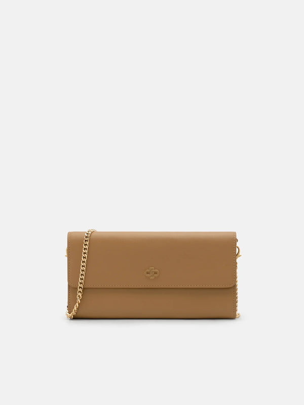 Leather Icon Bi-Fold Long Wallet - Camel
