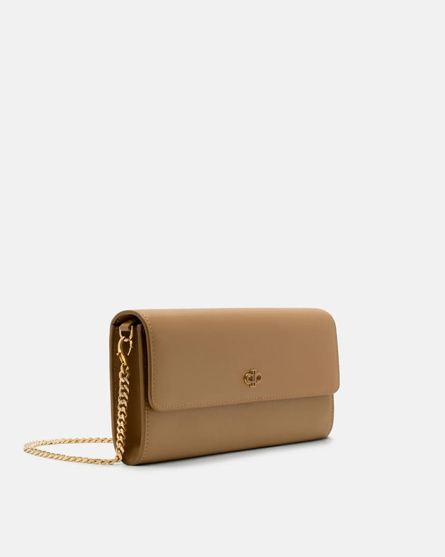Leather Icon Bi-Fold Long Wallet - Camel