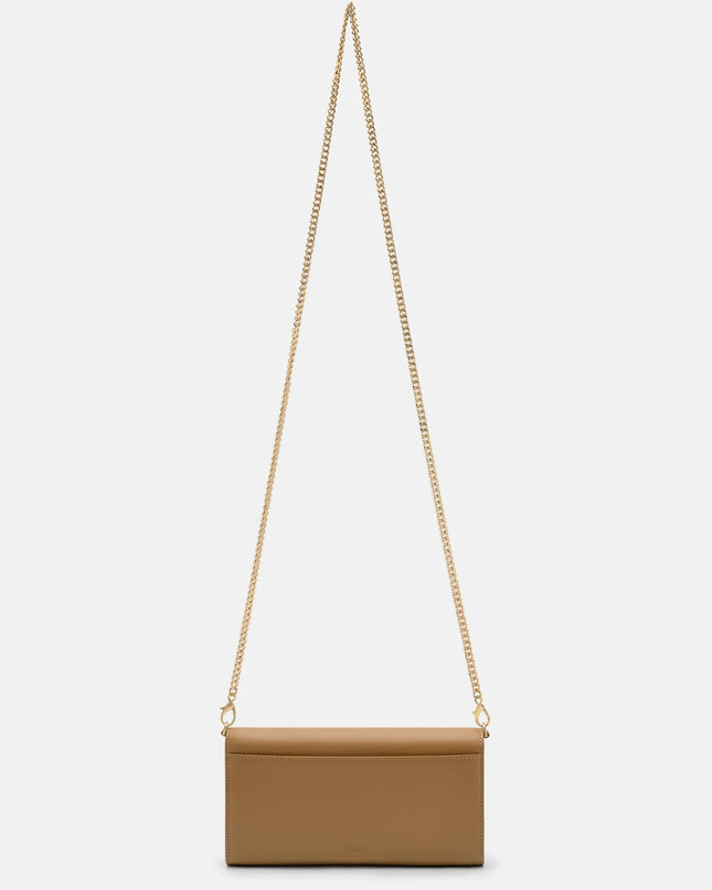 Leather Icon Bi-Fold Long Wallet - Camel