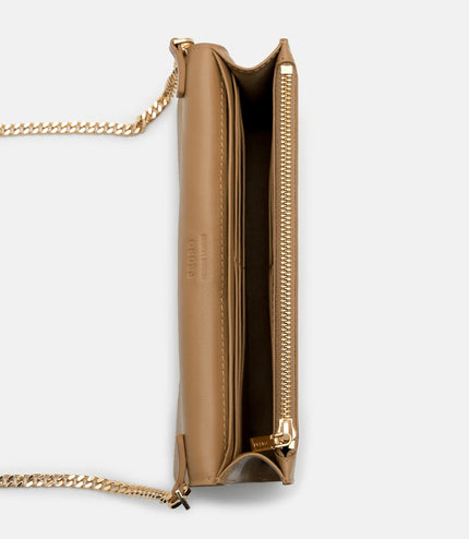 Leather Icon Bi-Fold Long Wallet - Camel