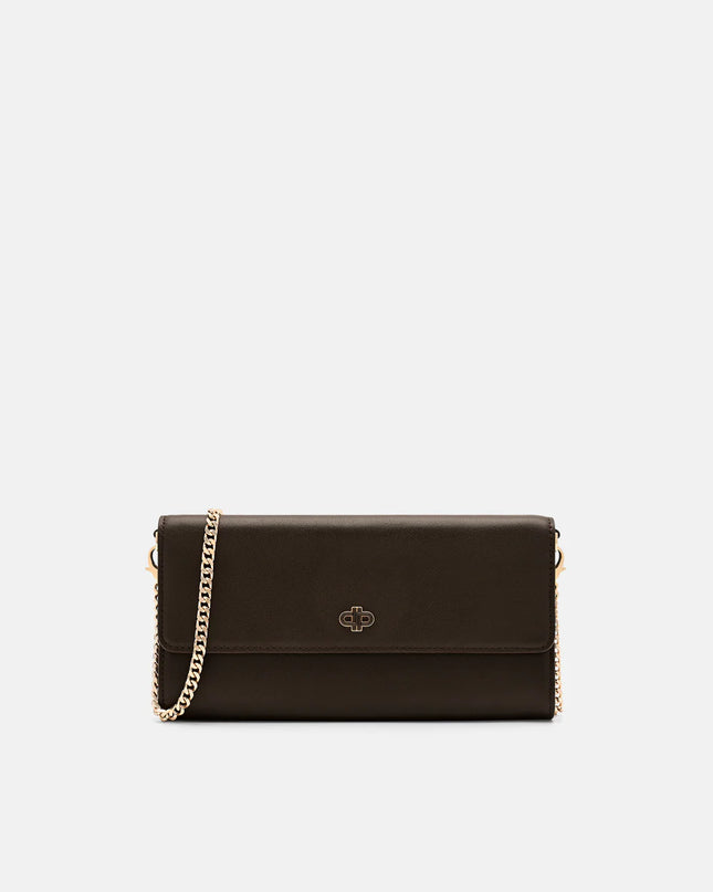 Leather Icon Bi-Fold Long Wallet - Brown