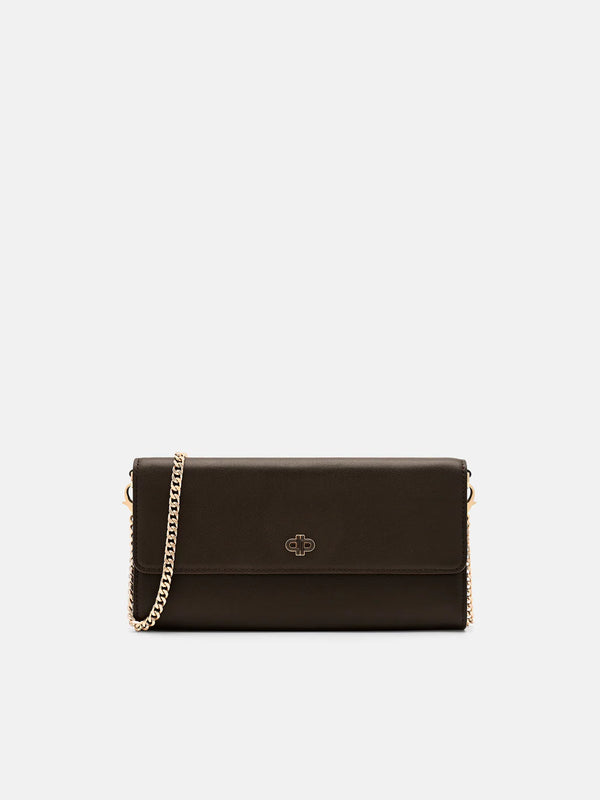 Leather Icon Bi-Fold Long Wallet - Brown