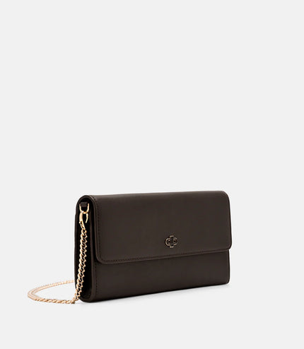Leather Icon Bi-Fold Long Wallet - Brown