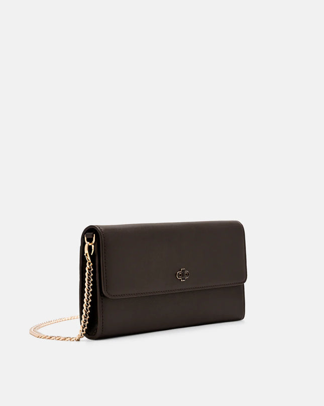 Leather Icon Bi-Fold Long Wallet - Brown