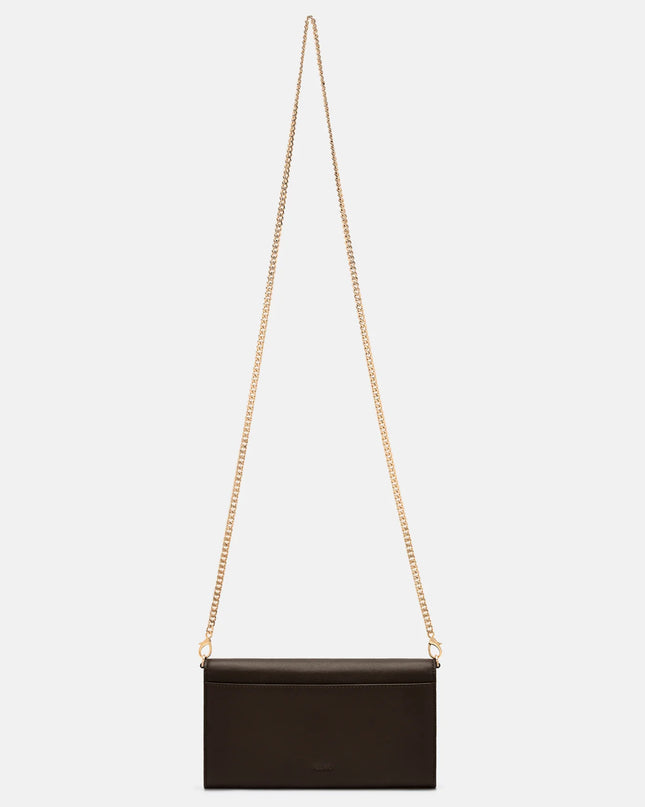 Leather Icon Bi-Fold Long Wallet - Black