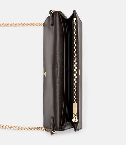 Leather Icon Bi-Fold Long Wallet - Brown