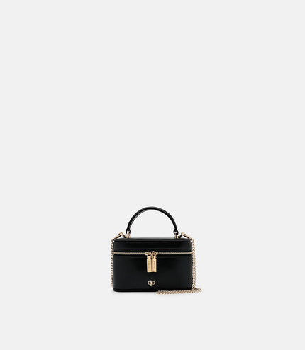 Ari Leather Vanity Case - Black