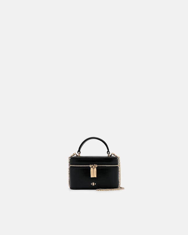 Ari Leather Vanity Case - Black
