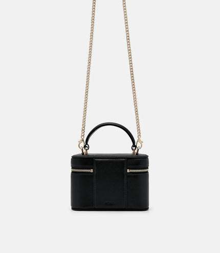 Ari Leather Vanity Case - Black