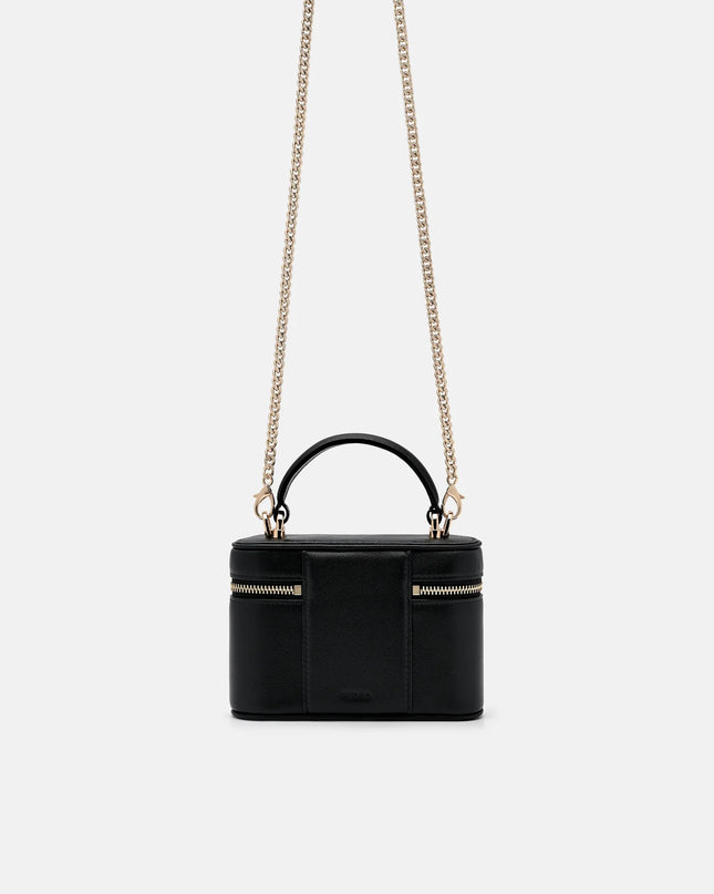 Ari Leather Vanity Case - Black