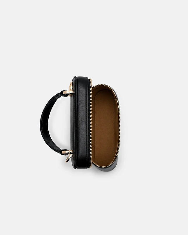 Ari Leather Vanity Case - Black