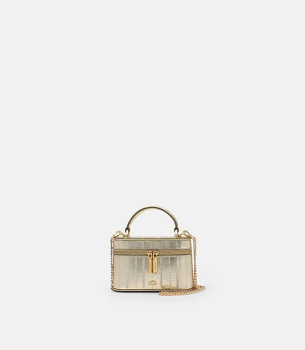 Ari Leather Vanity Case - Gold