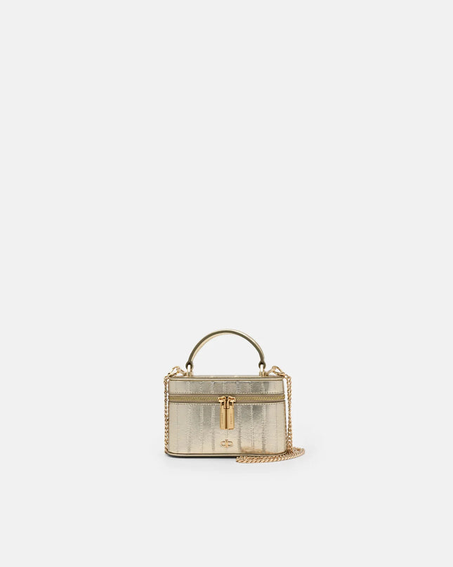 Ari Leather Vanity Case - Gold