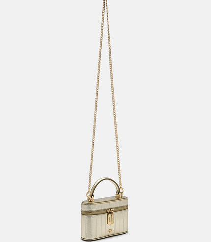 Ari Leather Vanity Case - Gold