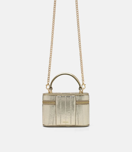 Ari Leather Vanity Case - Gold