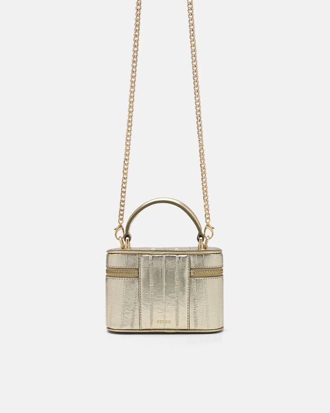 Ari Leather Vanity Case - Gold