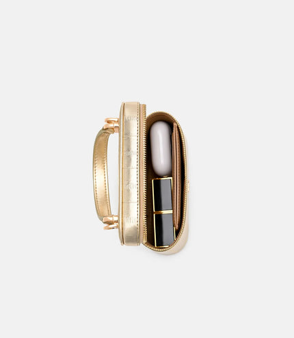 Ari Leather Vanity Case - Gold