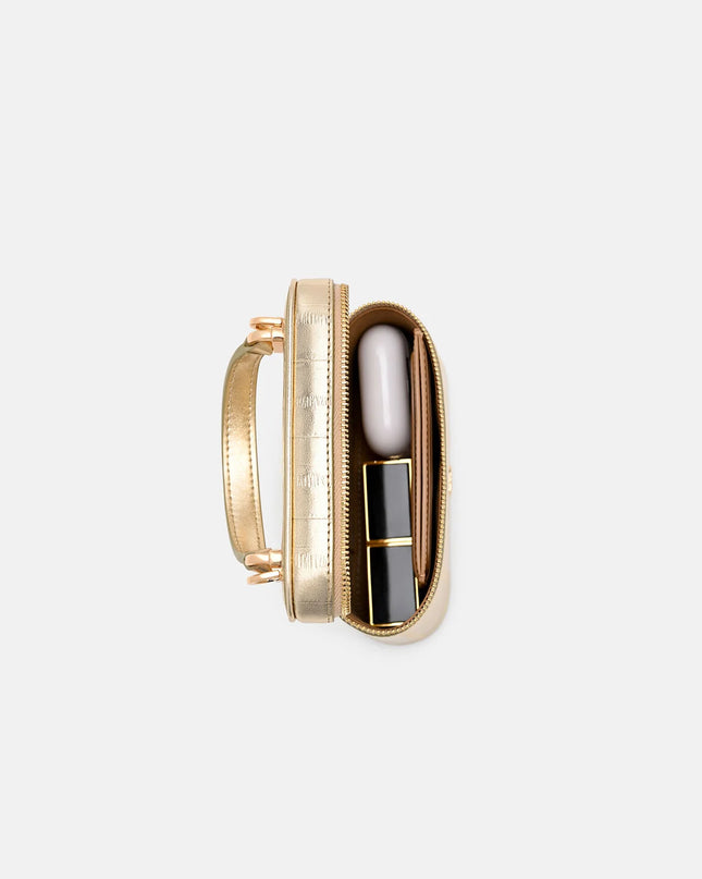 Ari Leather Vanity Case - Gold