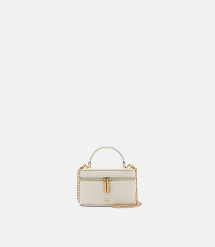 Ari Leather Vanity Case - Chalk