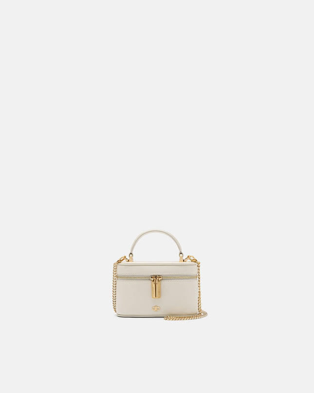 Ari Leather Vanity Case - Chalk