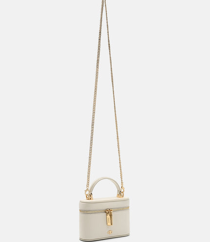 Ari Leather Vanity Case - Chalk