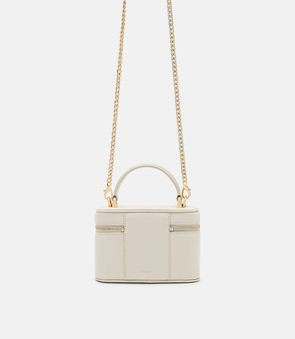 Ari Leather Vanity Case - Chalk